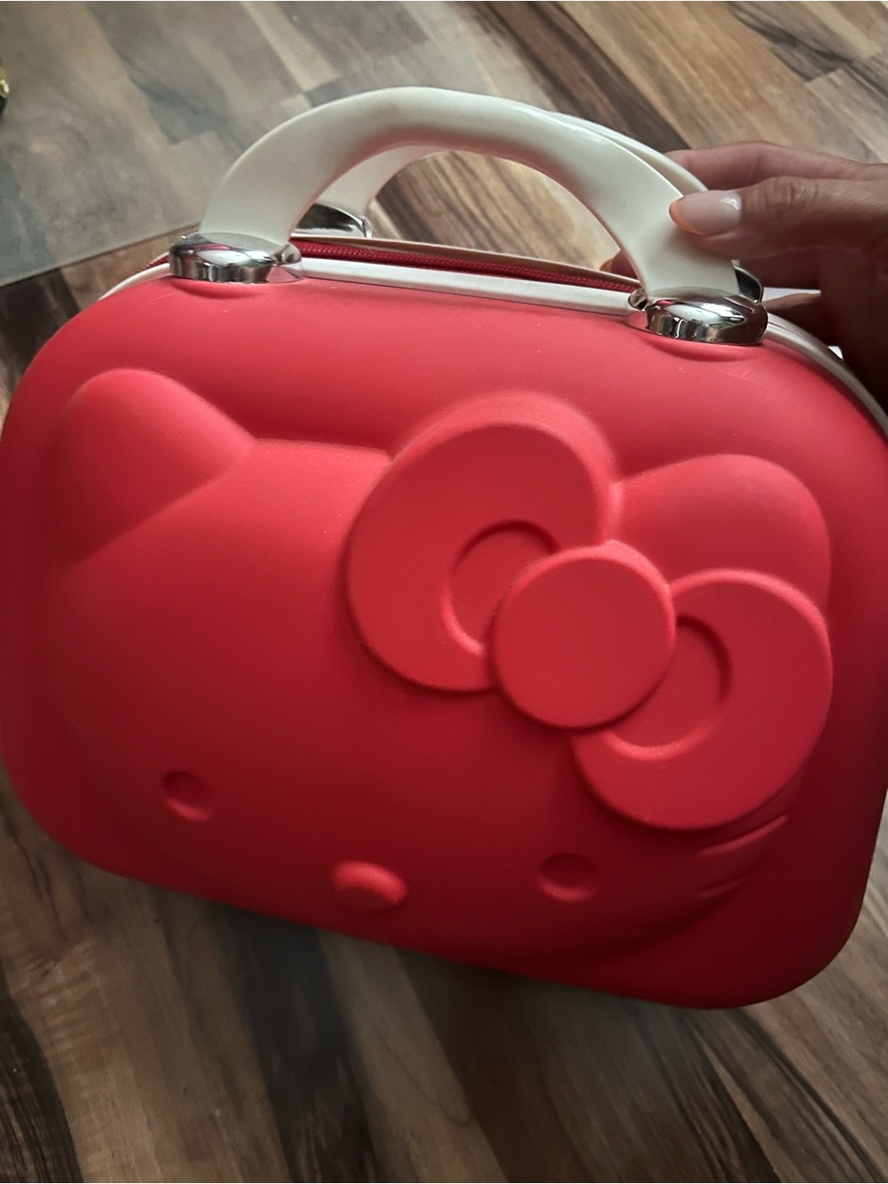 Hello Kitty Red Cosmetic Case with White Handle